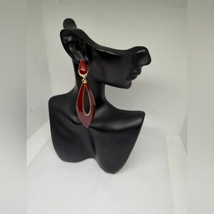 Elegant Red and Gold Drop Earrings